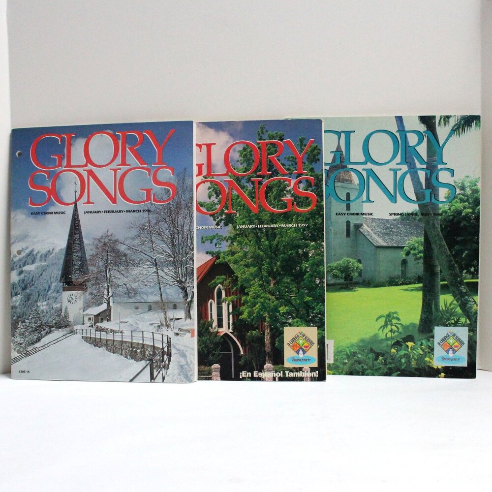 3 Older Glory Songs Easy Choir Music Books - One 1996 - Two 1997